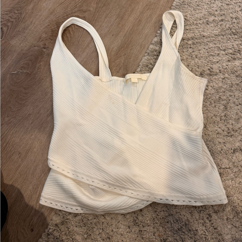Jonathan simkhai white stretchy criss cross tank size large great condition